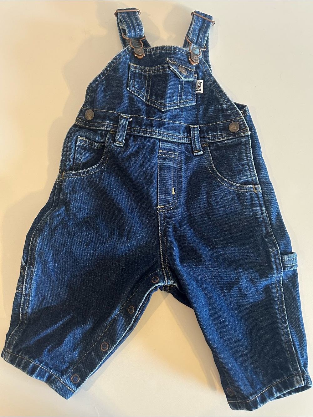 Vintage Sprockets 90s Denim Jean Overalls Baby 6-9 Months